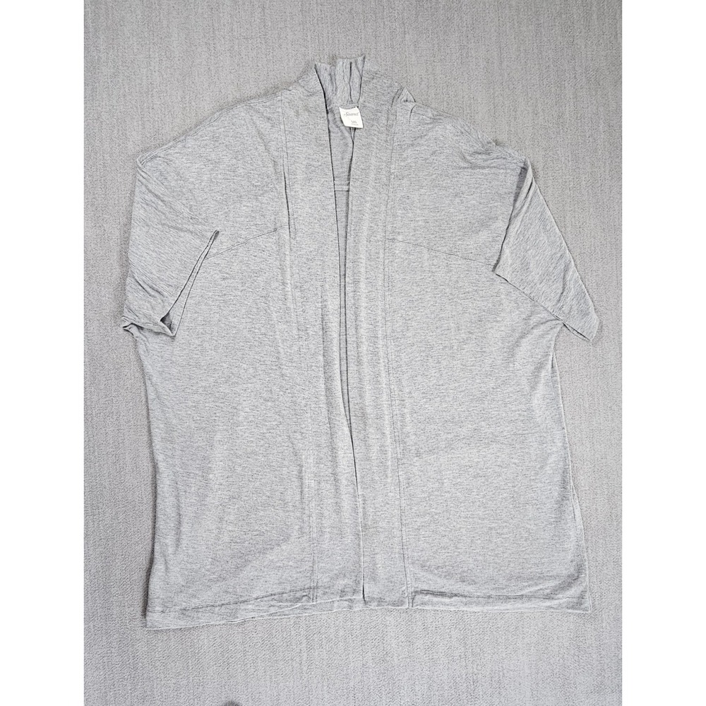 Soma Cool Nights Pajama Cardigan Women's L/XL Gray Short Sleeve Intimates Soft